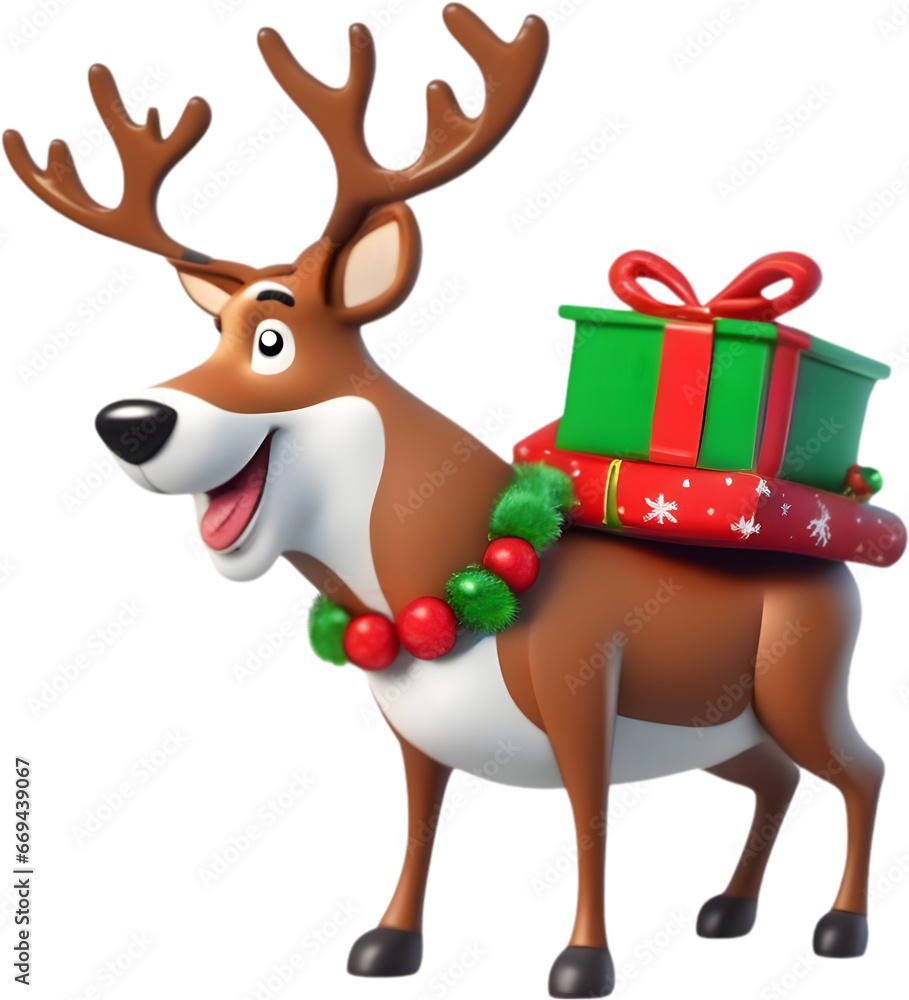 A Santa Claus's reindeer clipart for decoration. A Santa Claus's reindeer clipart for decoration.