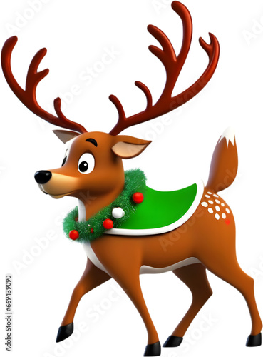 A Santa Claus's reindeer clipart for decoration.  © Pram