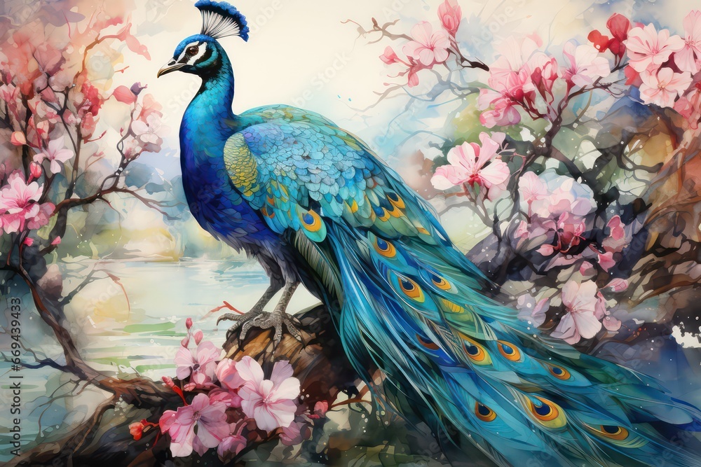 Fototapeta premium peacock with feathers