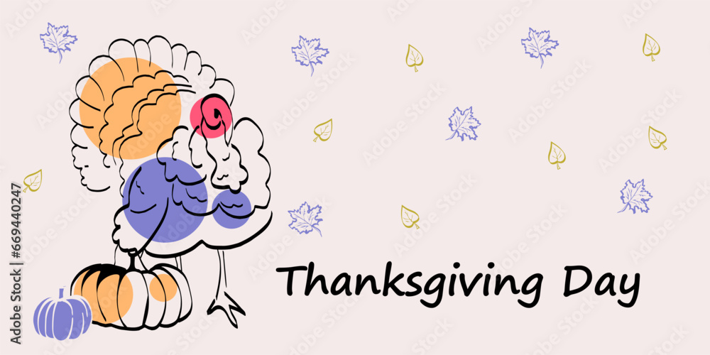 Fototapeta premium Thanksgiving Day, autumn holiday, cards