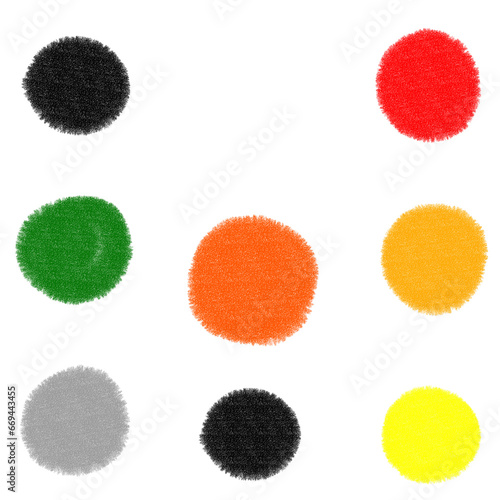 set of colored circles