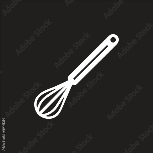 wire whisk and chocolate for bakery cooking or cake on watercolor on white background