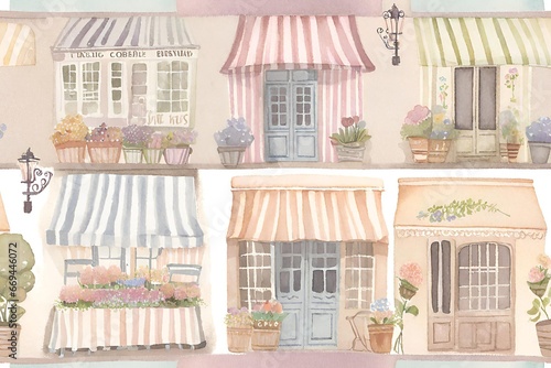 Vintage watercolour Streets of Paris watercolour, Street of Paris, Cafe de Paris, Illustration
