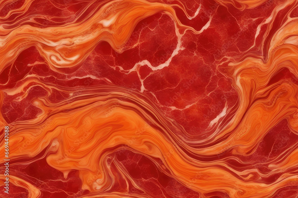 dark red marble background with orange liquid pattern seamless marble or granite wall with orange wave
