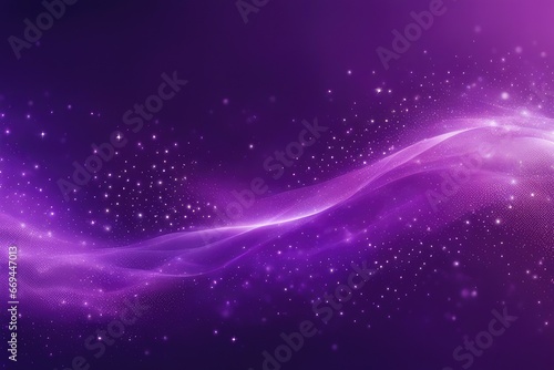 digital dark purple particles wave and light abstract background with shining dots stars