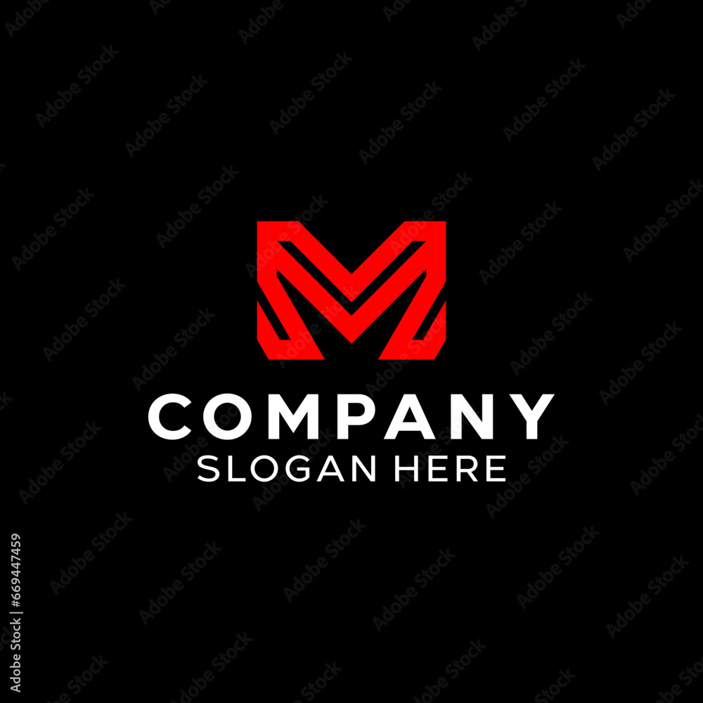Letter VM MV Simple Monogram Logo Letter VM MV Simple Monogram Logo
