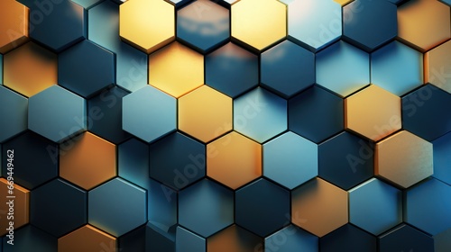 Abstract hexagon background. 3d rendering, 3d illustration. Generative AI