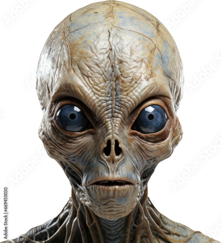 Alien Head isolated on transparent background