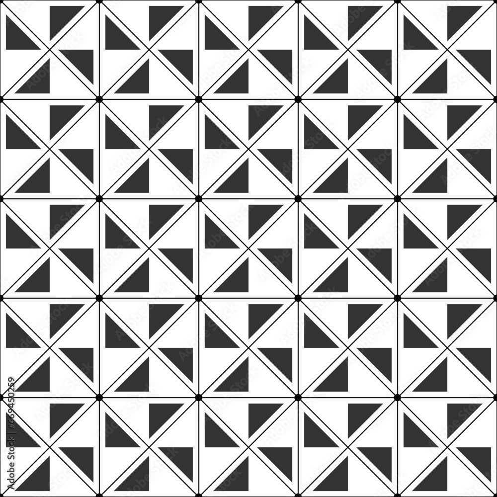 Seamless vector pattern with lines, triangles and squares for textures, textiles, simple backgrounds, covers and banners