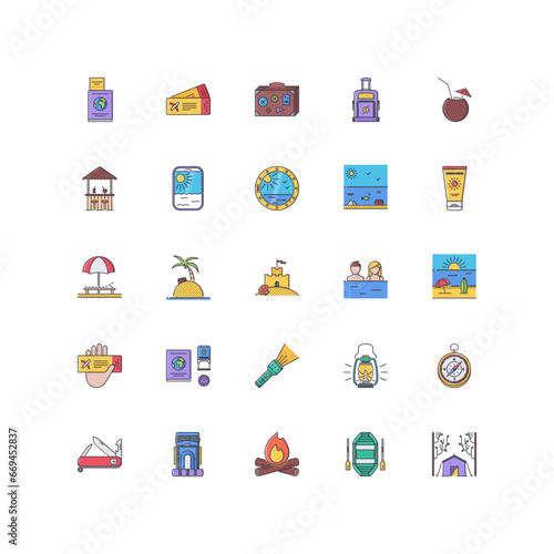 travel icon set