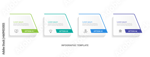 Infographic template vector element with 4 step or options 