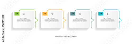 Infographic template vector element with 4 step or options 