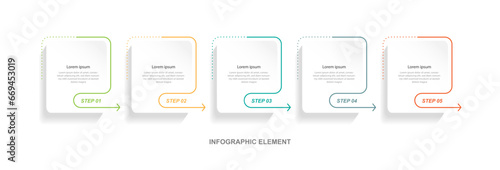 Infographic template vector element with 5 step or options 