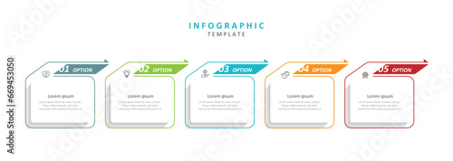 Infographic template vector element with 5 step or options 