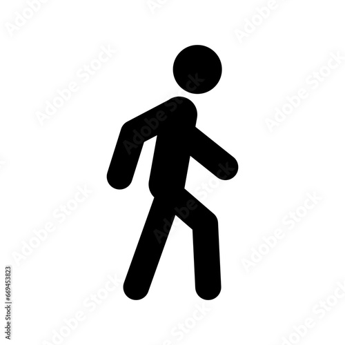 Walk vector icon. A person walking or walk sign flat vector icon for apps and websites