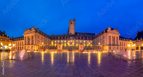 Dijon, France - August 8, 2023: Liberation Square and the Palace of the Dukes of Burgundy (Palais des ducs de Bourgogne) in Dijon. photo