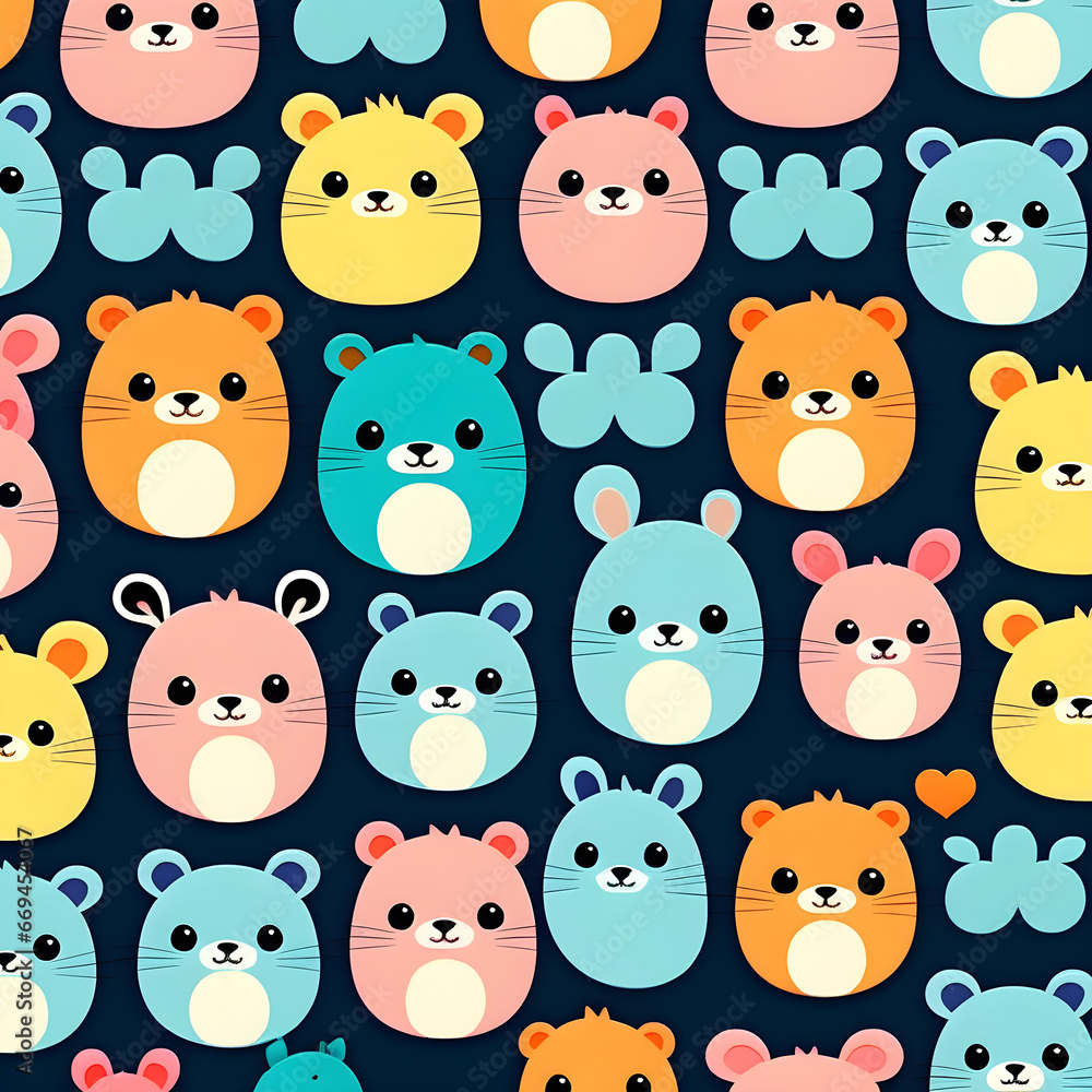 Obraz premium seamless pattern with cute animals