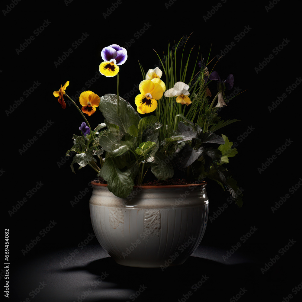 Pansy Studio Shot Isolated on Clear Background, Generative AI Pansy Studio Shot Isolated on Clear Background, Generative AI