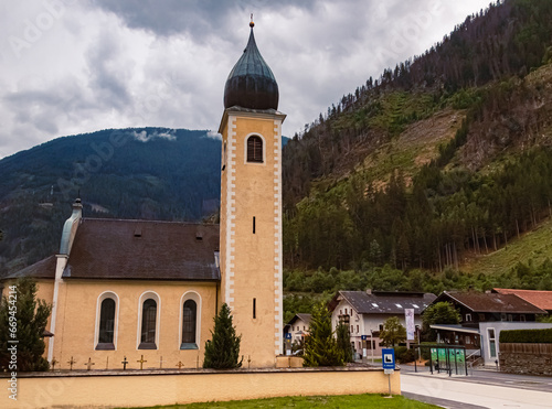 Church on a sunny summer day at Huben, Matrei, Eastern Tyrol, Tyrol, Austria photo