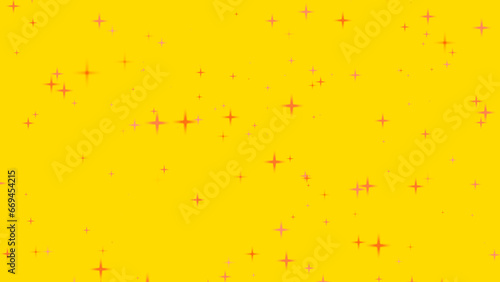 Picture of the twinkle glitter orange star sparkling behind yellow background