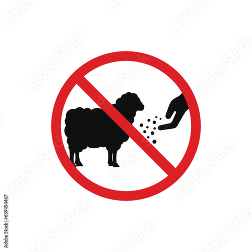 Do not feed the sheep icon sign symbol isolated on white background