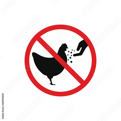 Do not feed the chicken icon sign symbol isolated on white background