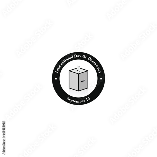 International Day of Democracy logo, circular label vector graphics