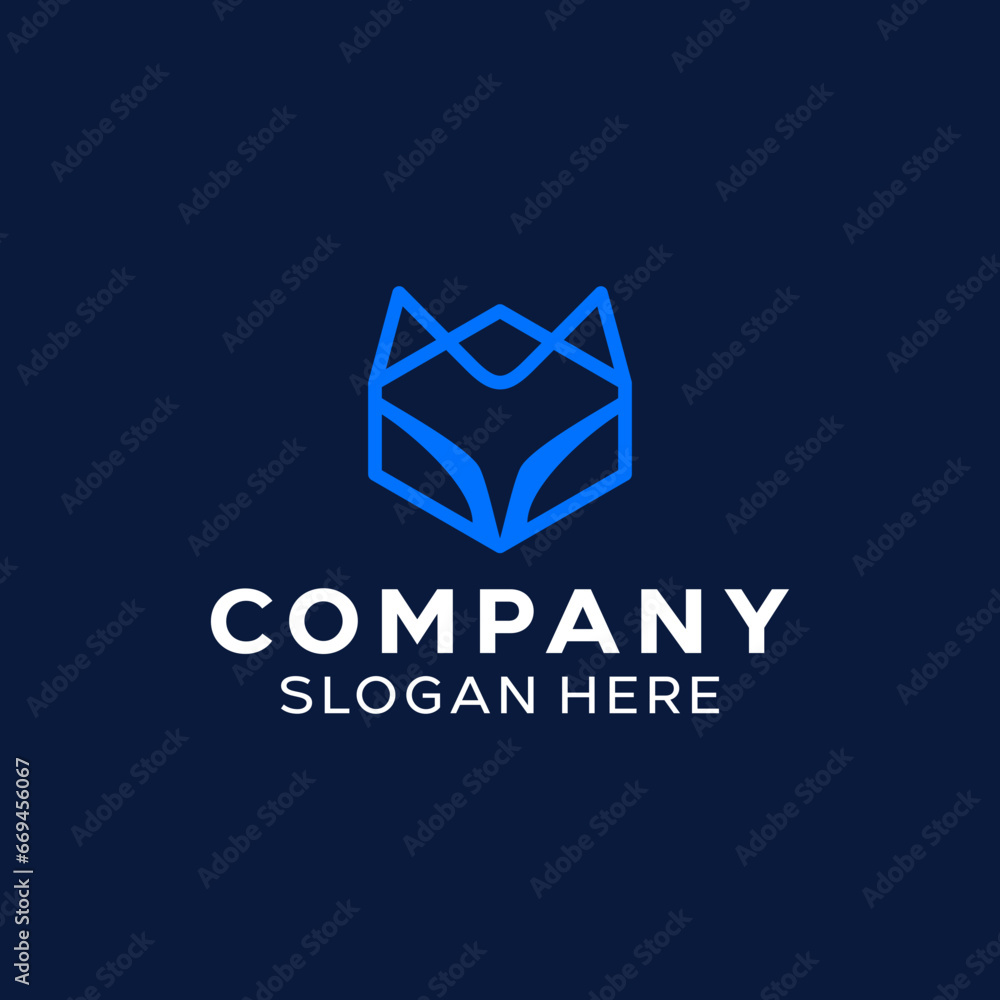 Fototapeta premium Simple Fox Logo Line 