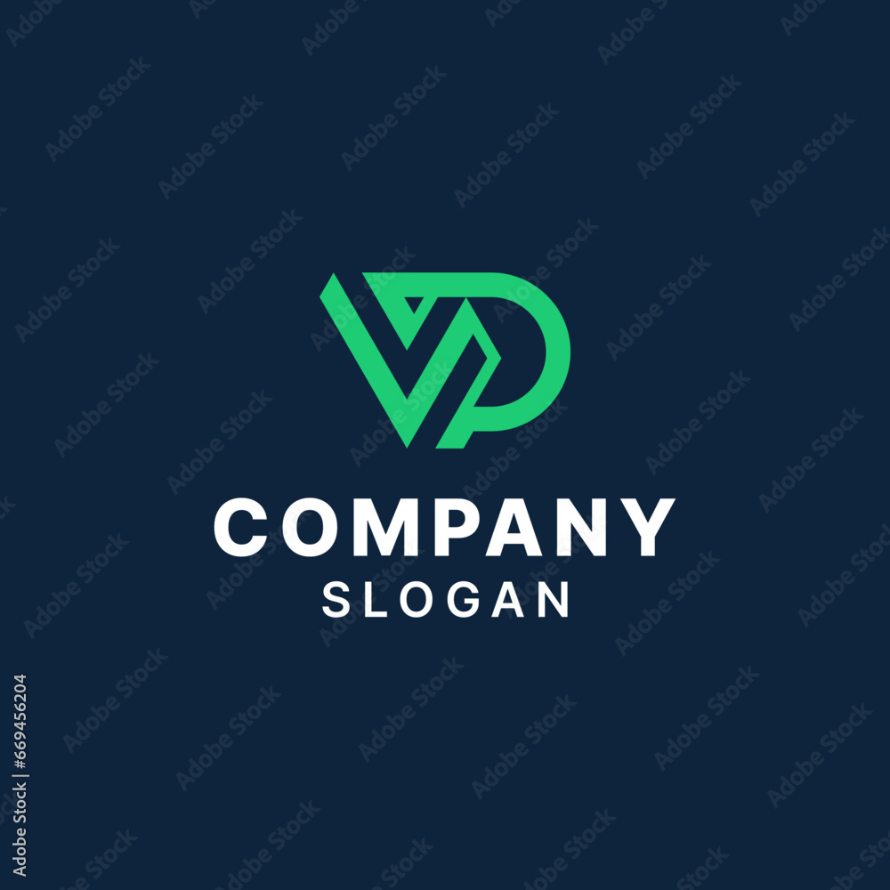 Letter VP PV Simple Monogram Logo