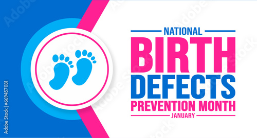 January is National Birth Defects Prevention Month background template. Holiday concept. background, banner, placard, card, and poster design template with text inscription and standard color. vector 