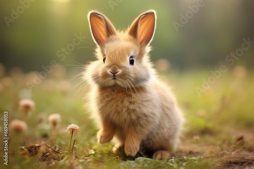 Unique Cute rabbit. Pet mammal. Generate Ai