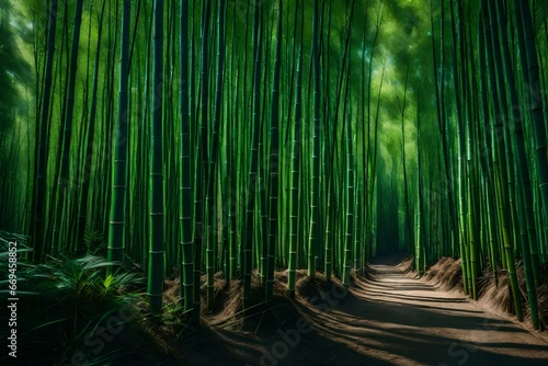 A peaceful bamboo forest concealing a secret temple.