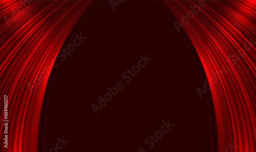 Red velvet curtains theater or cinema scene stage backdrop. Curtain with space for copy. Show background performance concert. Stage red dramatic drapery. Grand opening event. Premium Vector EPS10.