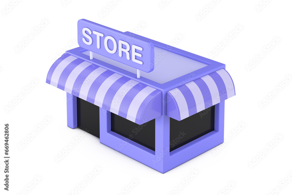 Store or Shop Web UI Mini Icon. 3d Rendering Store or Shop Web UI Mini Icon. 3d Rendering
