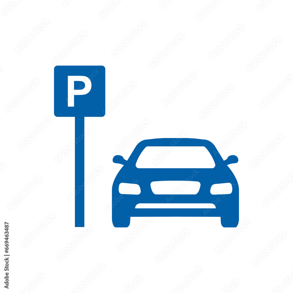 Car parking sign, icon. Parking space sign. Parking location sign Car parking sign, icon. Parking space sign. Parking location sign