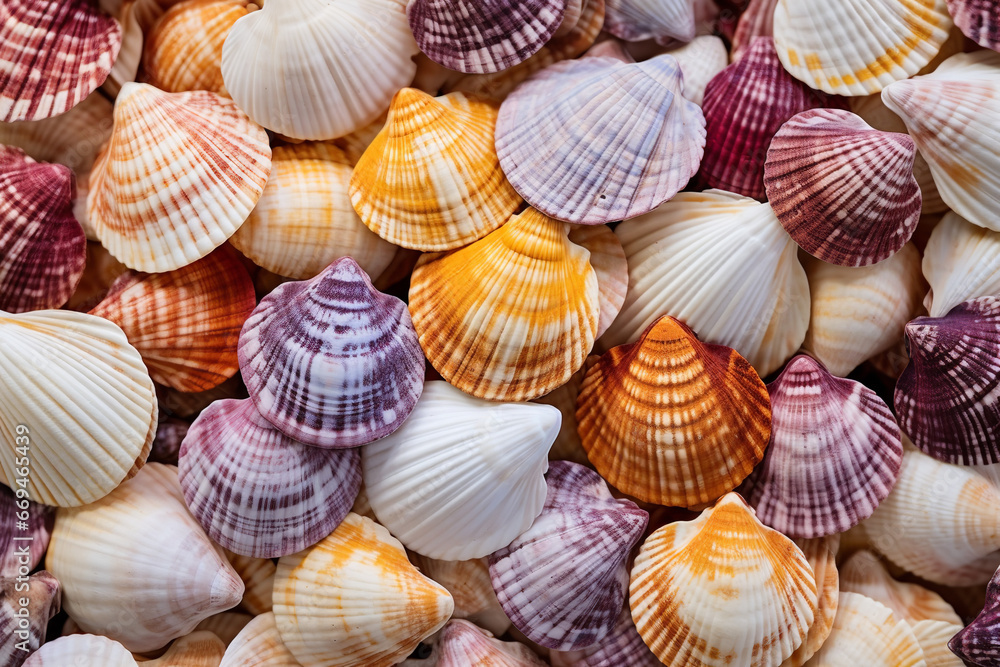 seashells on the background seashells on the background