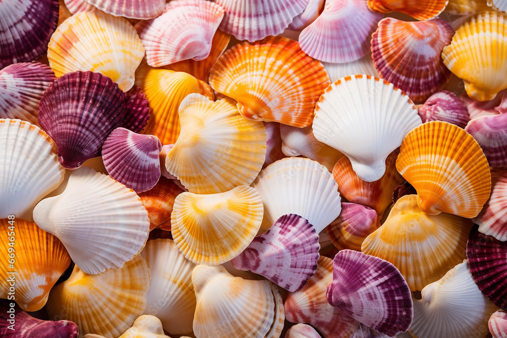 seashells on the background