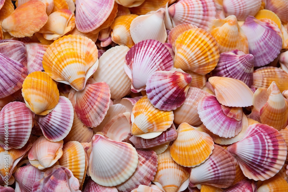 seashells on the background seashells on the background