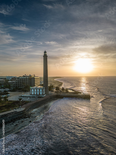 aerial view of the lighthous from maspalomas 