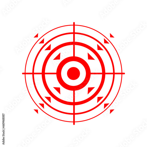 Pain circle red icon for medical painkiller drug medicine. Vector red circles target spot symbol