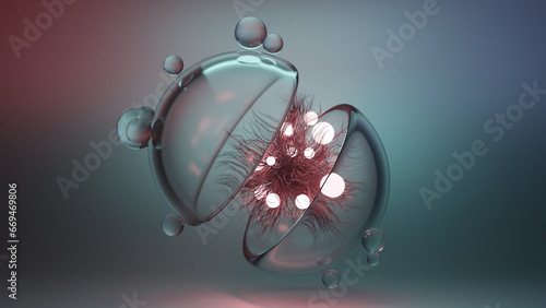 Wallpaper Mural 3d render abstract geometrical shaped figures placed on different color background Torontodigital.ca