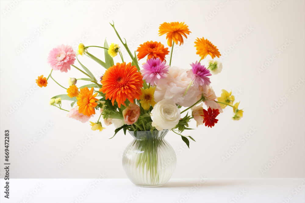 custom made wallpaper toronto digitalArt beauty spring flora design botanical nature vase bouquet romantic pink flowers colored