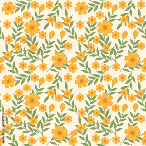 Beautiful Vector Floral Seamless Pattern Background 