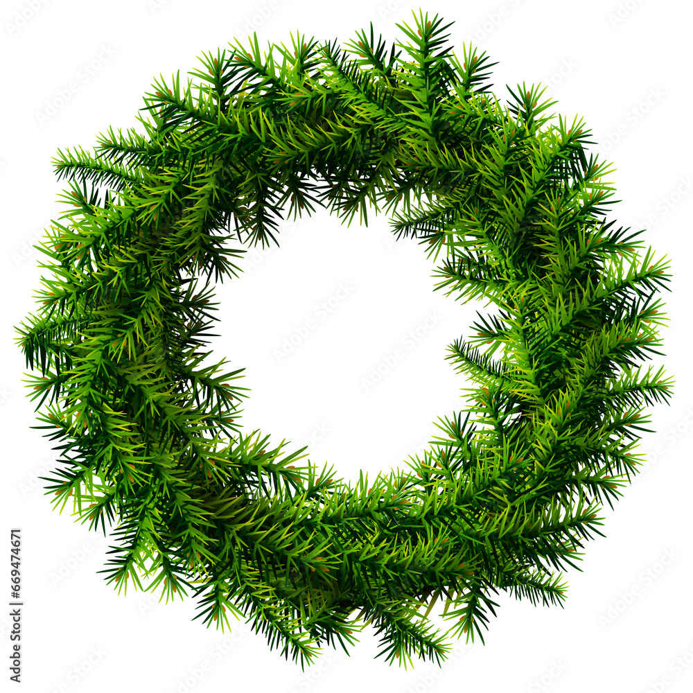 Christmas wreath without decoration with transparency. Empty wreath of pine branches isolated on transparent background. Design element for new years day, christmas, decoration, winter holiday, design Christmas wreath without decoration with transparency. Empty wreath of pine branches isolated on transparent background. Design element for new years day, christmas, decoration, winter holiday, design