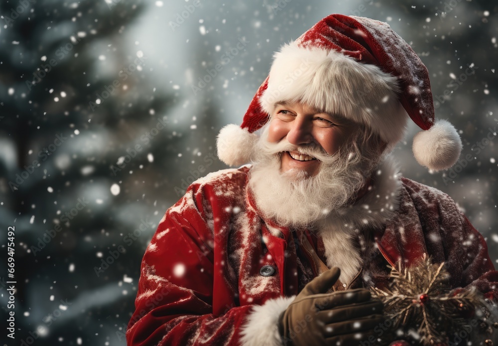 Portrait of an old man dressed as Santa claus Portrait of an old man dressed as Santa claus