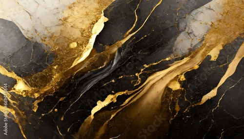 Elegant dark and gold abstract ink background