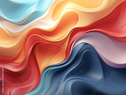 Fluid gradient shapes composition on a liquid color background, creating futuristic design posters.