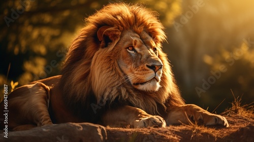 male lion in the wild