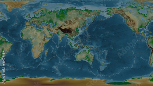 Fototapeta Naklejka Na Ścianę i Meble -  Sunda plate - global map. Patterson Cylindrical. Physical