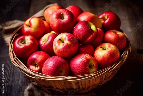 red apples in a basket generated by ai